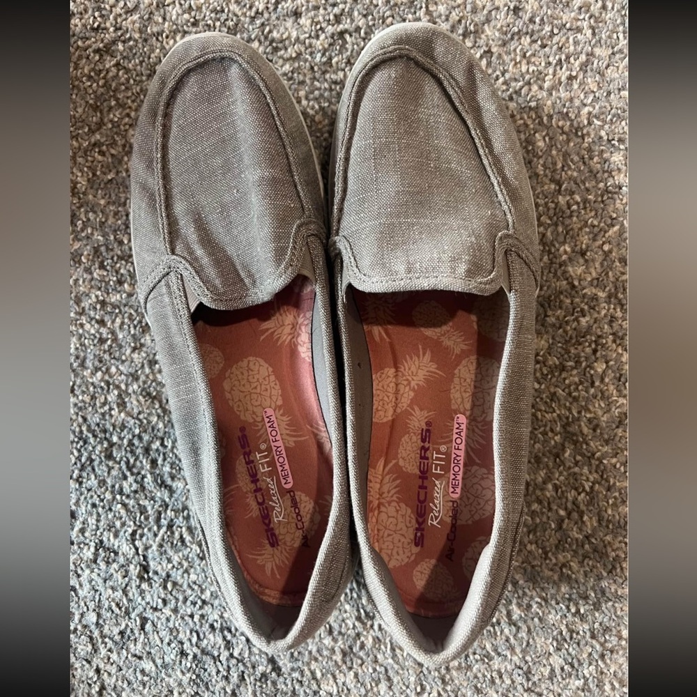 Skechers Taupe Casual Slip-Ons